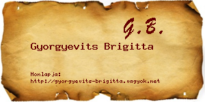 Gyorgyevits Brigitta névjegykártya